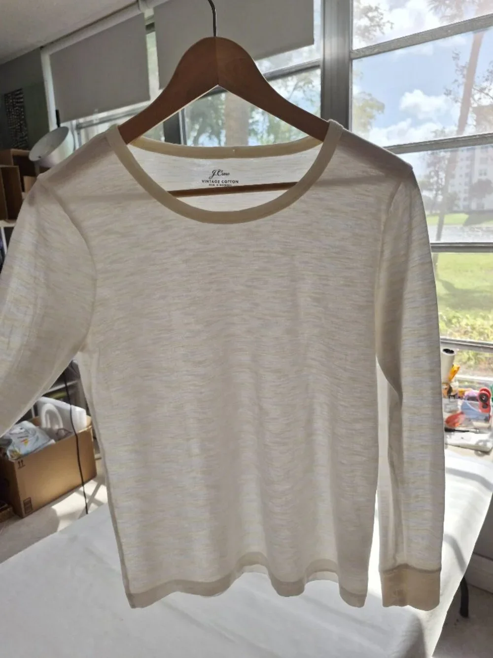 J. Crew Vintage Cotton Lightweight Base Layer Long Sleeve T-Shirt Soft Stripe S